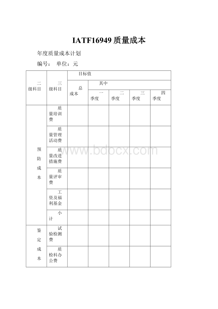 IATF16949质量成本.docx