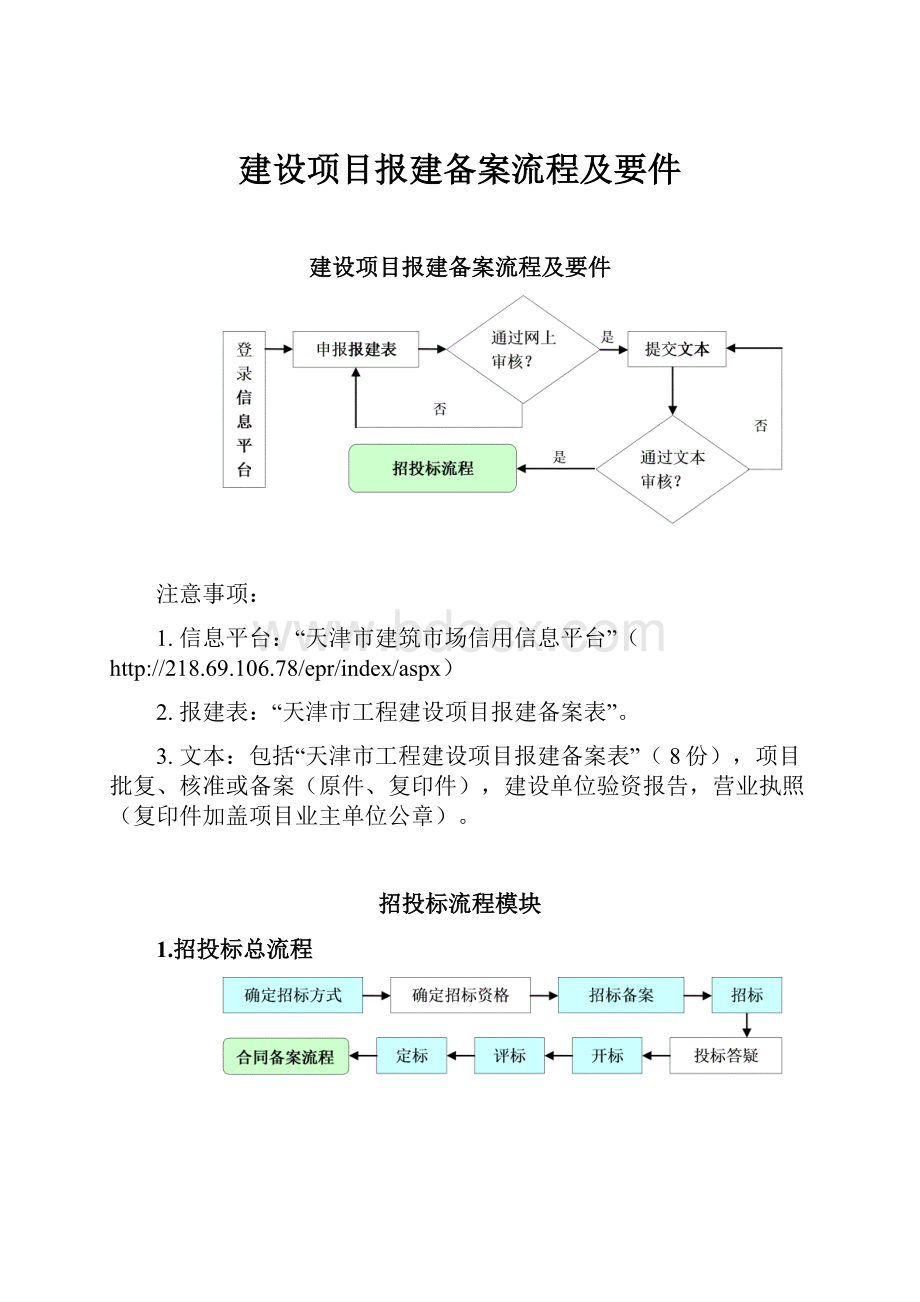 建设项目报建备案流程及要件.docx