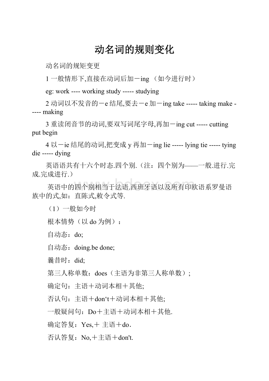 动名词的规则变化.docx_第1页