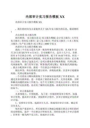 内部审计实习报告模板XX.docx