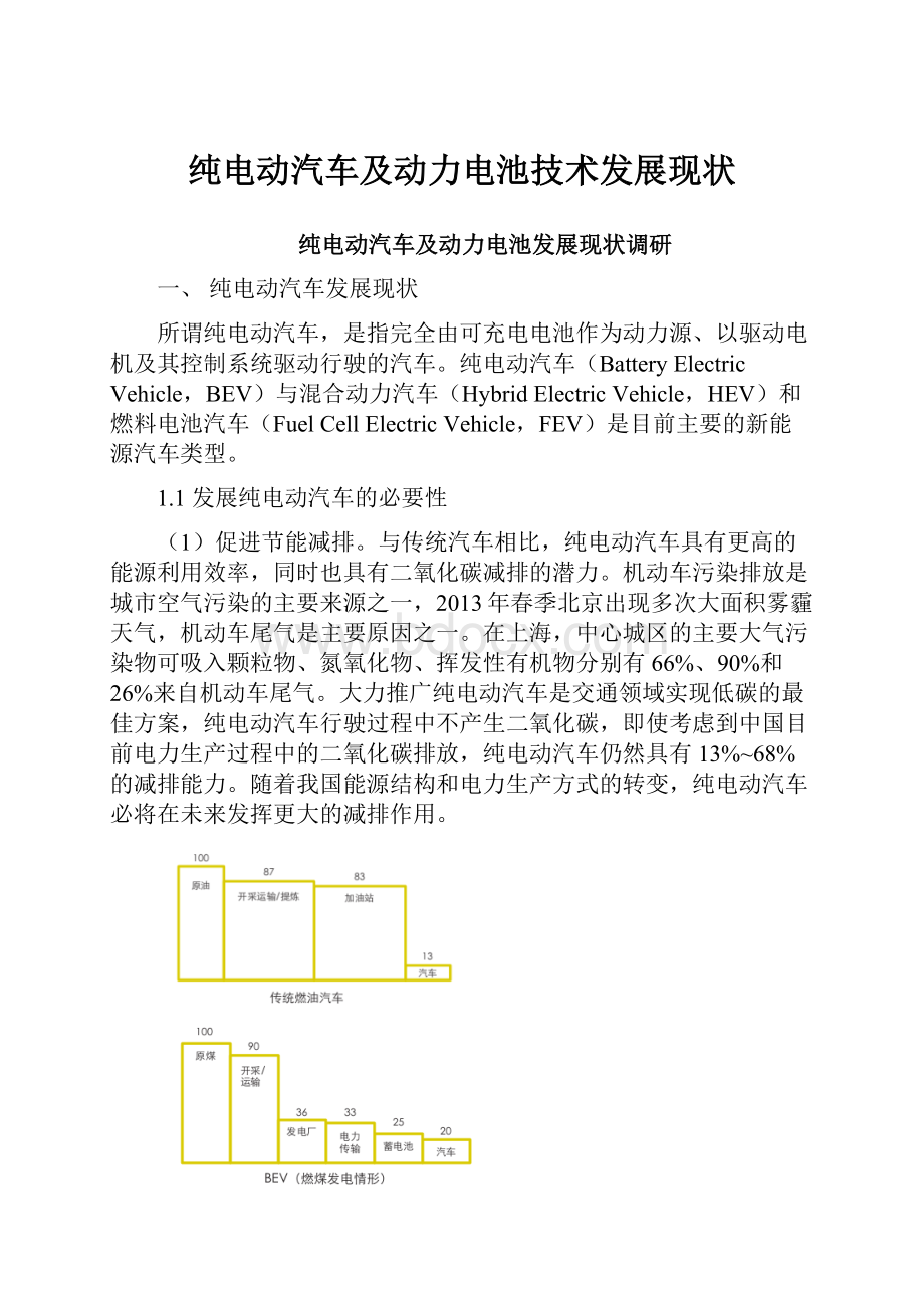 纯电动汽车及动力电池技术发展现状.docx