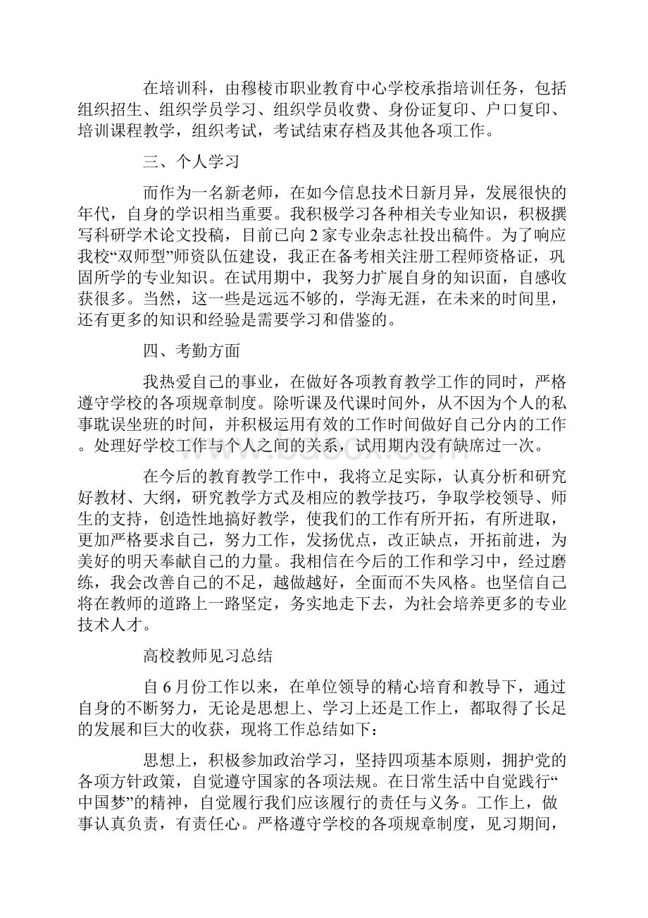 高校教师见习总结范文精选5篇.docx_第2页