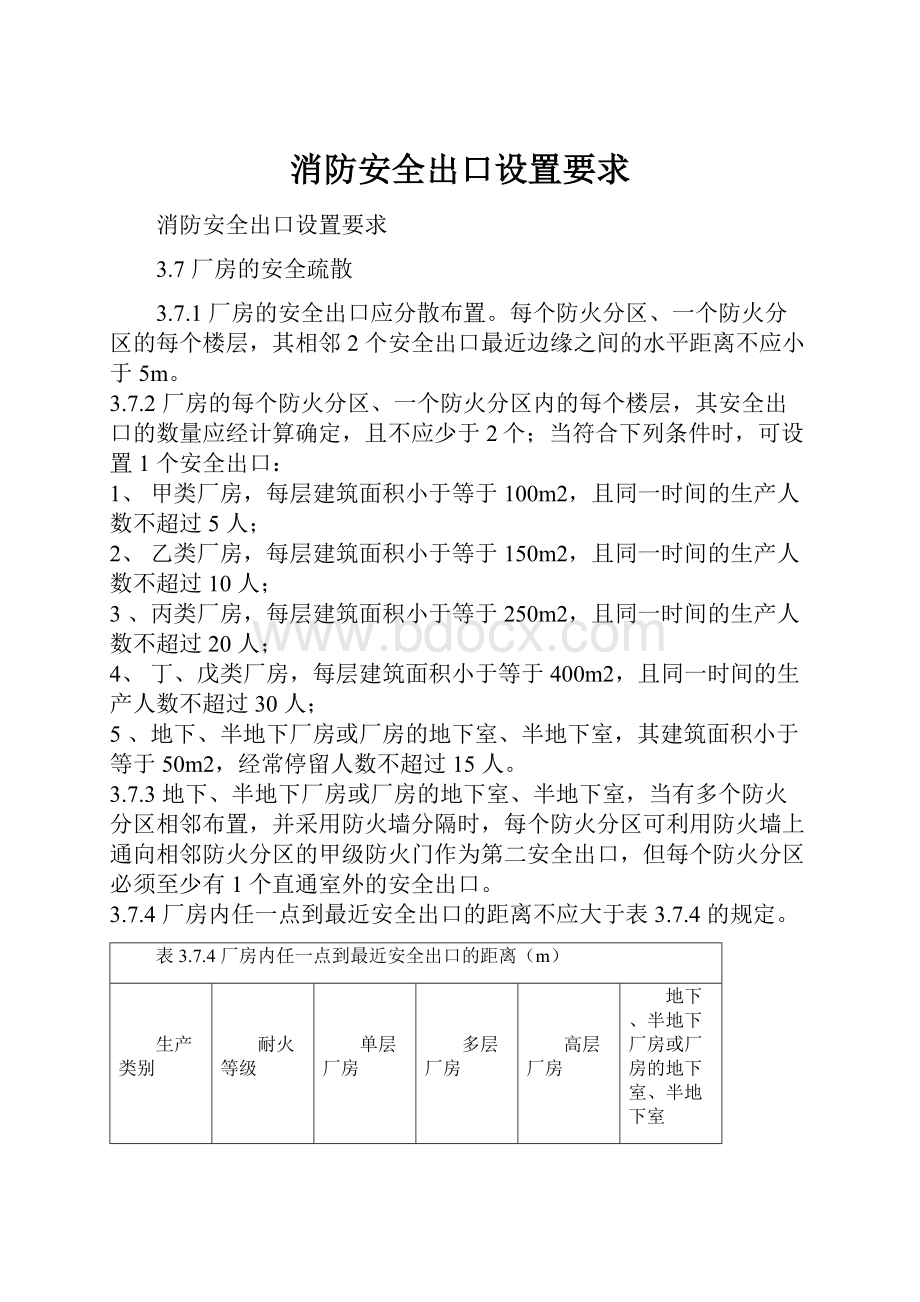 消防安全出口设置要求.docx_第1页