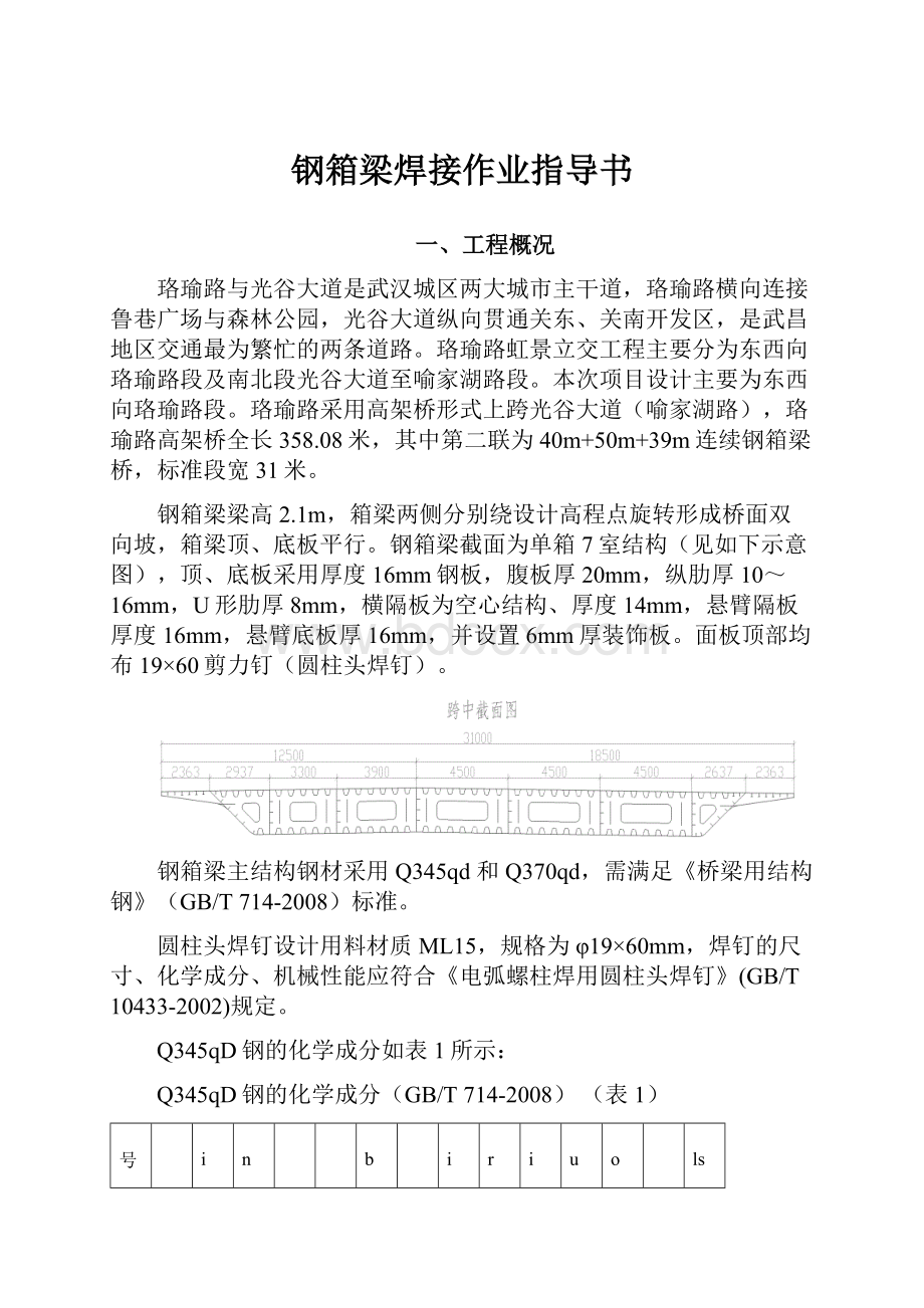 钢箱梁焊接作业指导书.docx_第1页