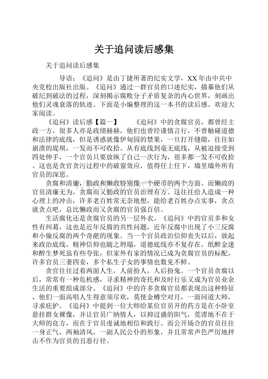 关于追问读后感集.docx_第1页