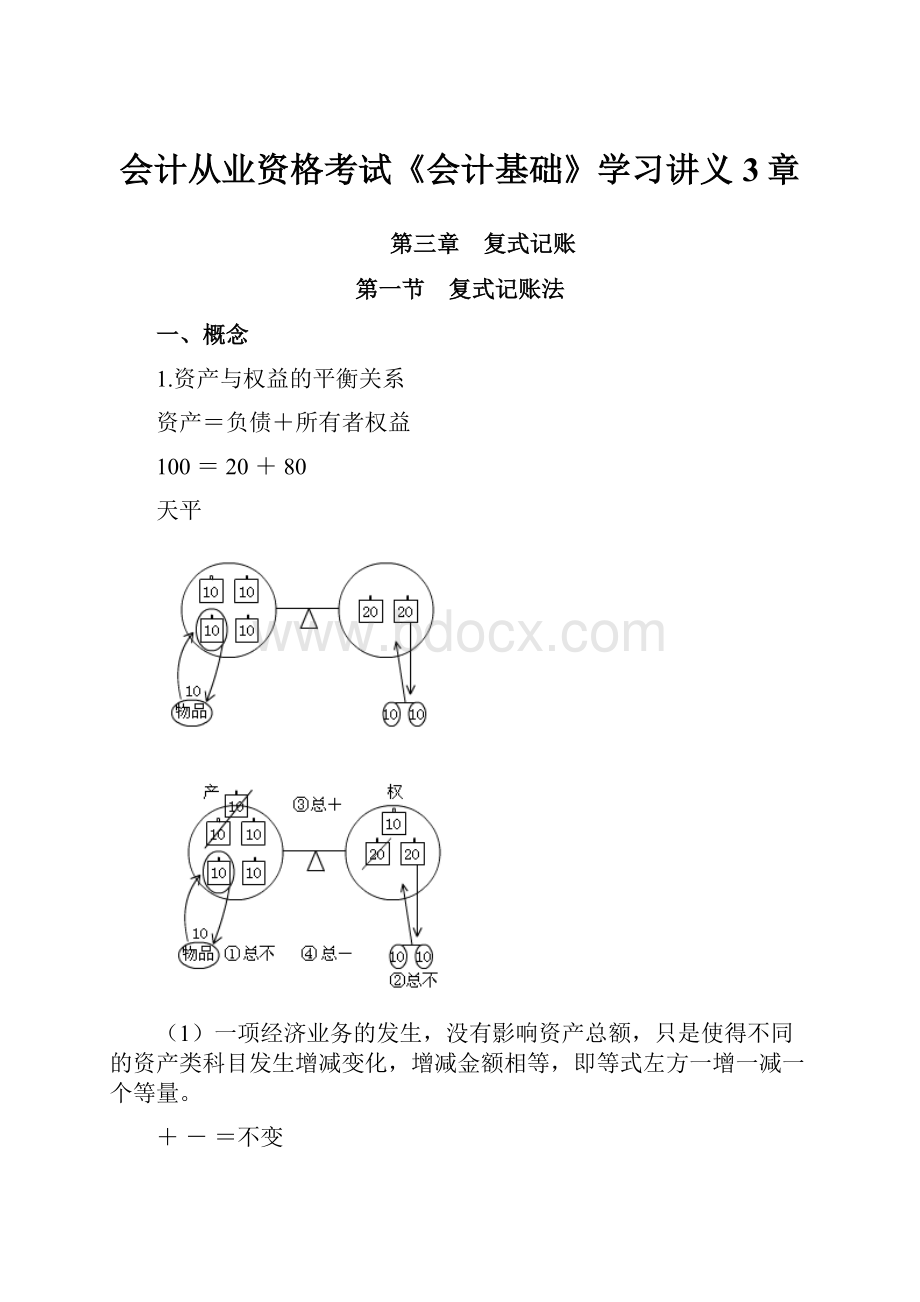 会计从业资格考试《会计基础》学习讲义3章.docx_第1页