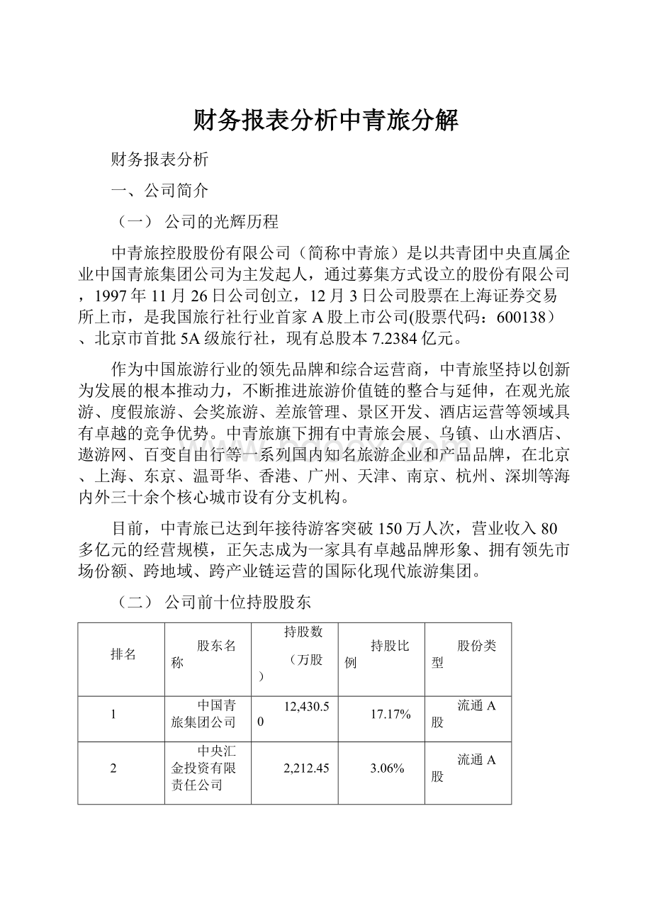 财务报表分析中青旅分解.docx_第1页