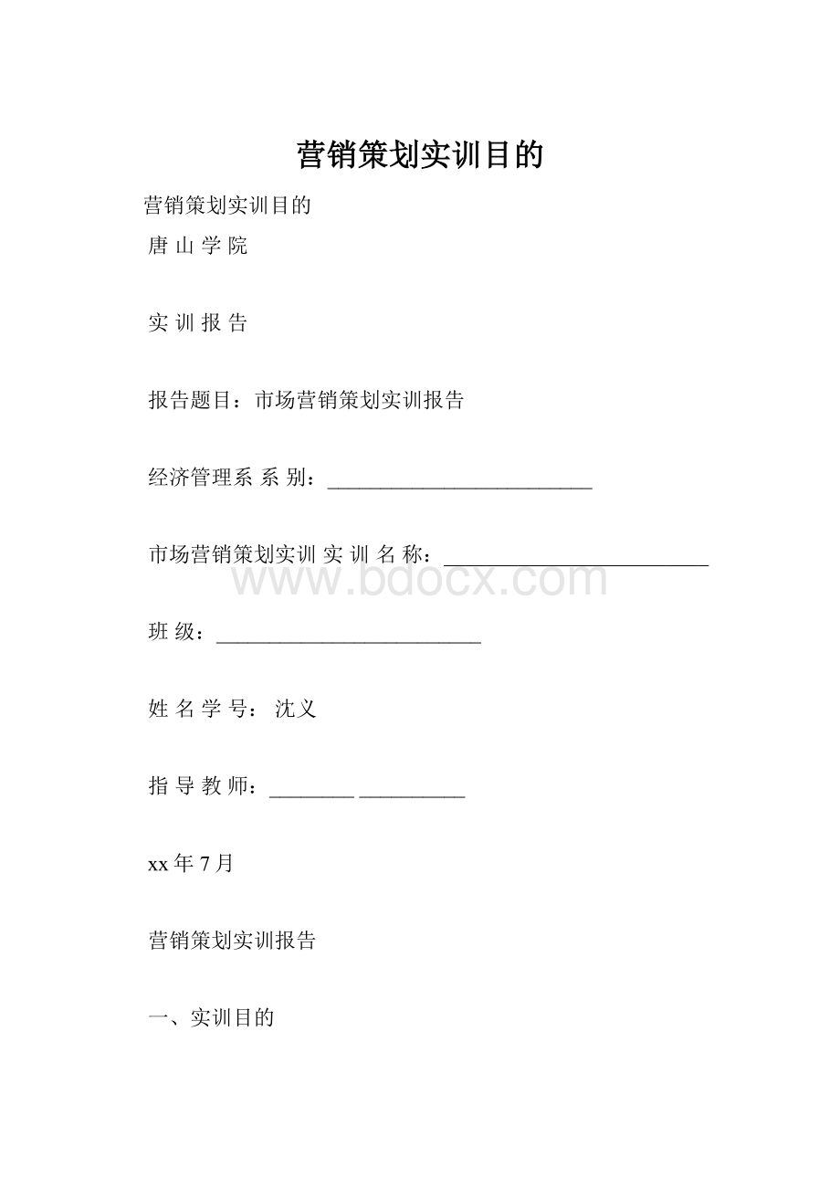 营销策划实训目的.docx