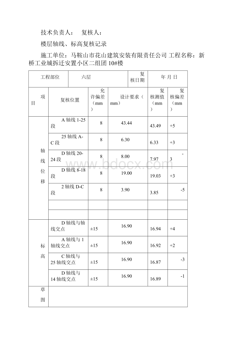 楼层轴线标高复核记录.docx_第2页