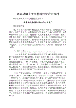 西吉硝河乡关庄村科技扶贫示范村.docx