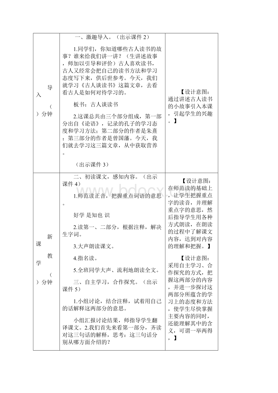 最新部编版五年级语文上册24古人谈读书教案及一课一练含答案.docx_第2页