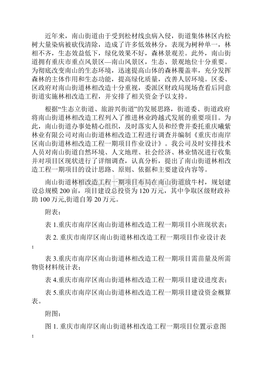 南岸区南山街道林相改造一期建设实施方案.docx_第2页