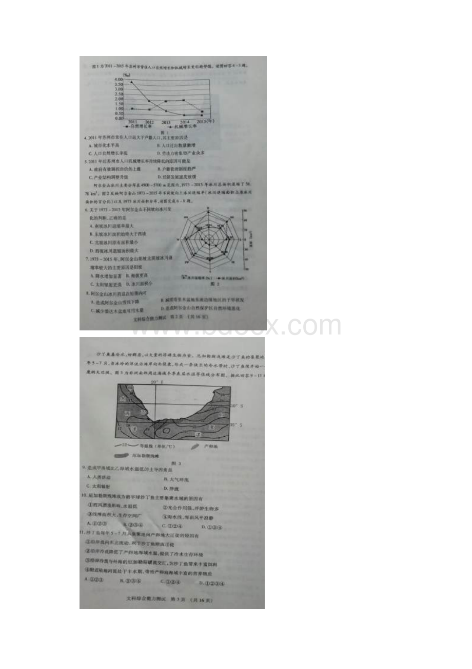 山东省枣庄市届高三第二次模拟考试文综地理试题 含答案.docx_第2页