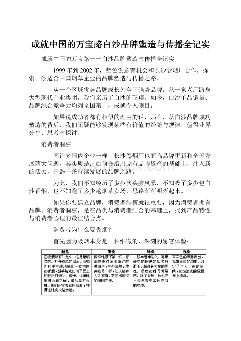 成就中国的万宝路白沙品牌塑造与传播全记实.docx