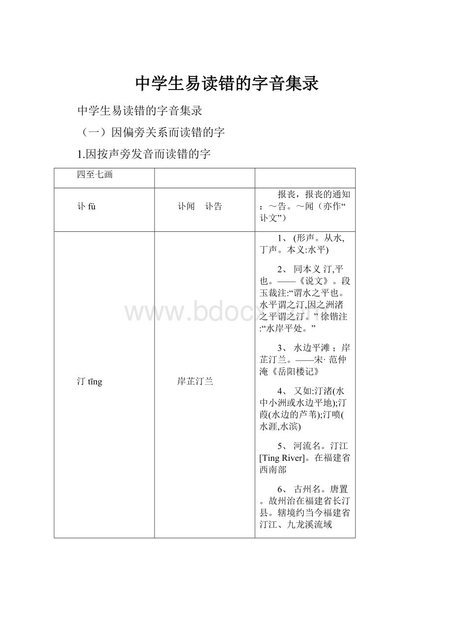 中学生易读错的字音集录.docx_第1页