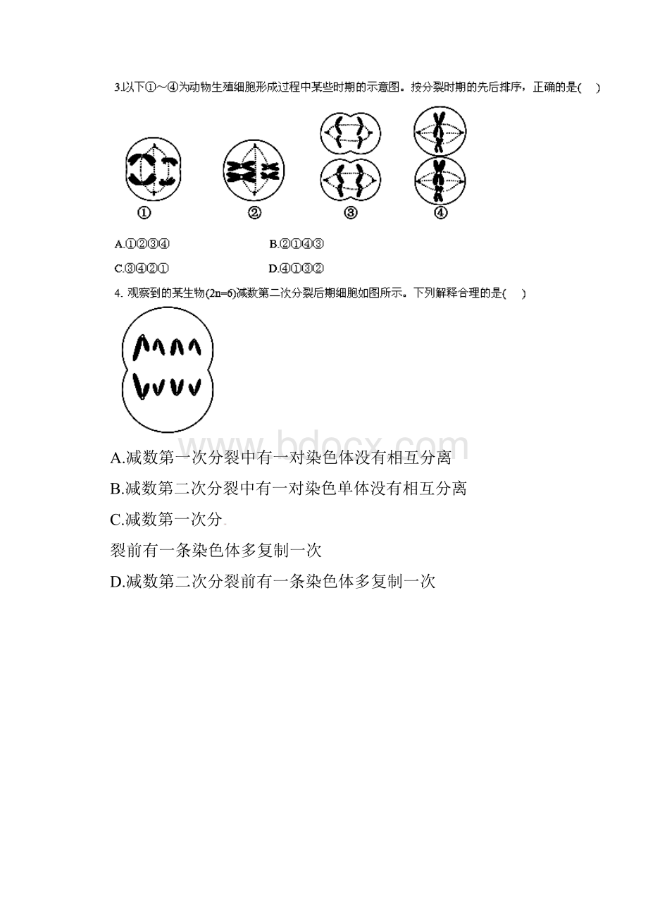 高考生物 黄金易错点专题汇编 专题07 减数分裂与受精作用细胞的分子组成.docx_第2页