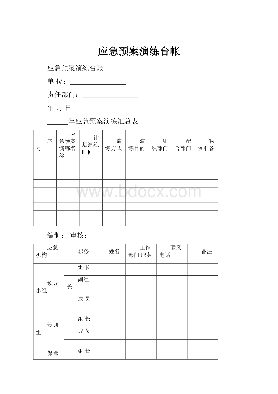 应急预案演练台帐.docx