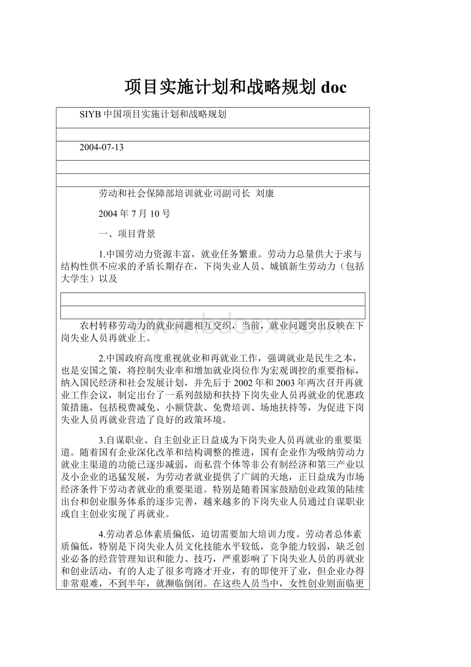 项目实施计划和战略规划doc.docx_第1页