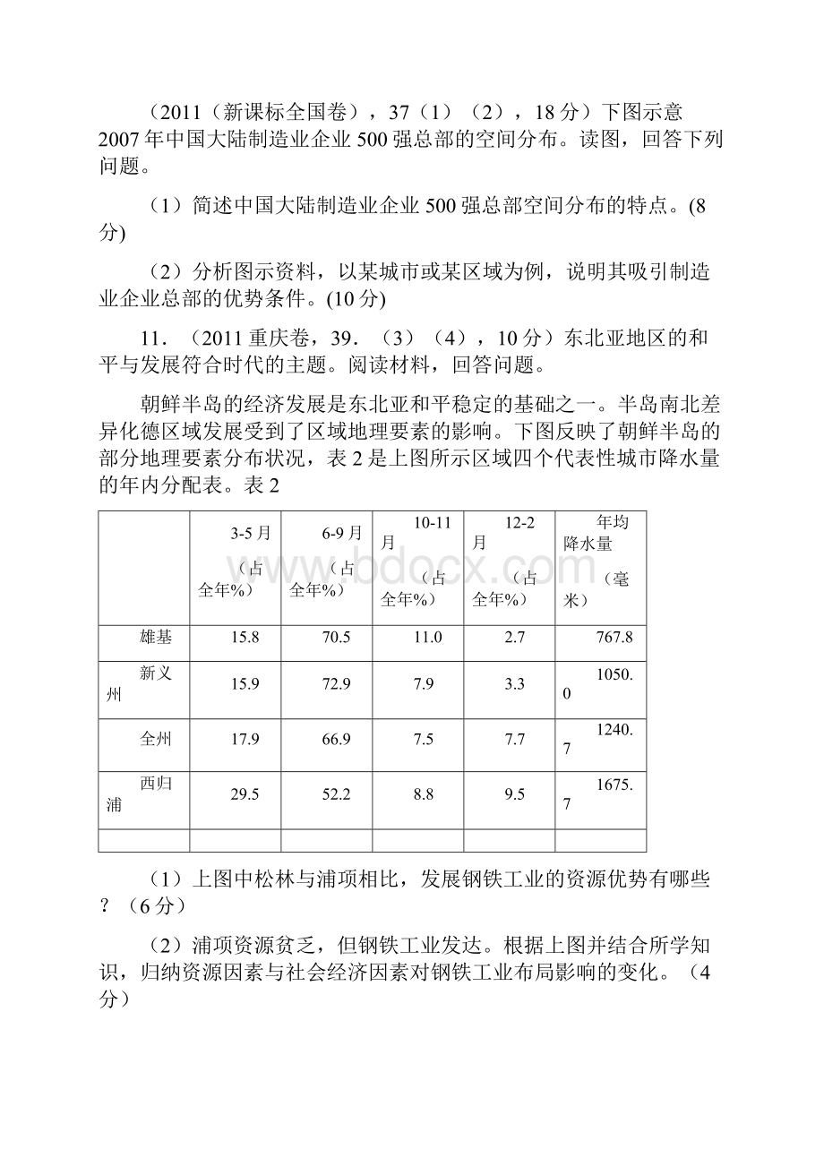 20207工业区位高考真题汇编.docx_第3页