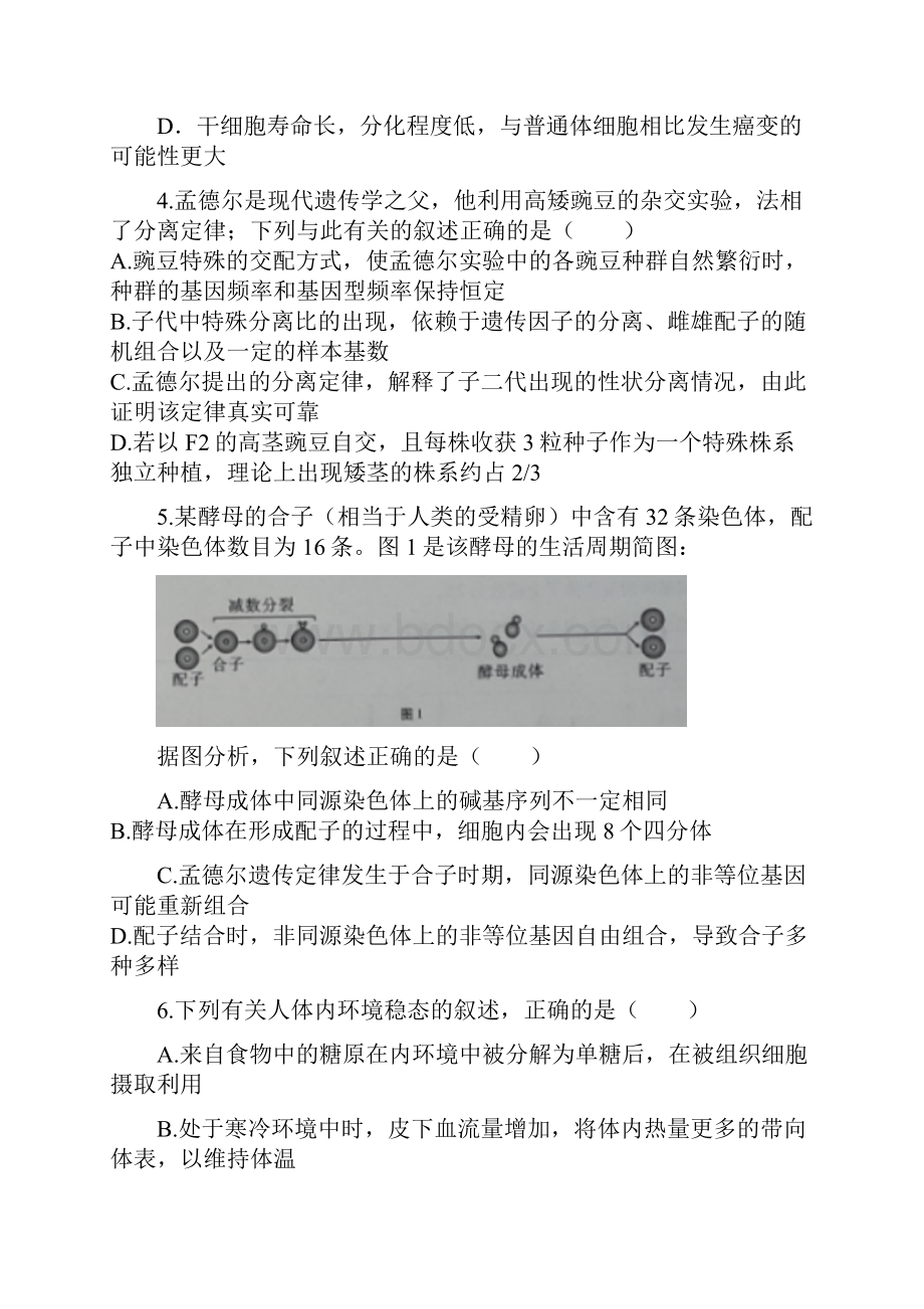 重庆市第八中学学年高三上学期第一次适应性考试理综试题 Word版含答案.docx_第2页