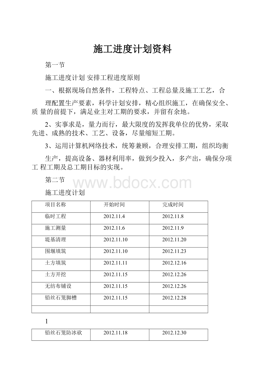 施工进度计划资料.docx