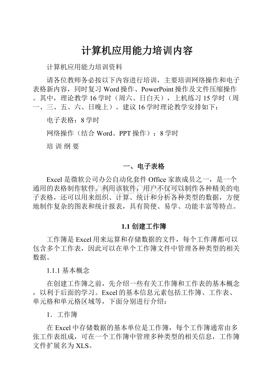 计算机应用能力培训内容.docx_第1页