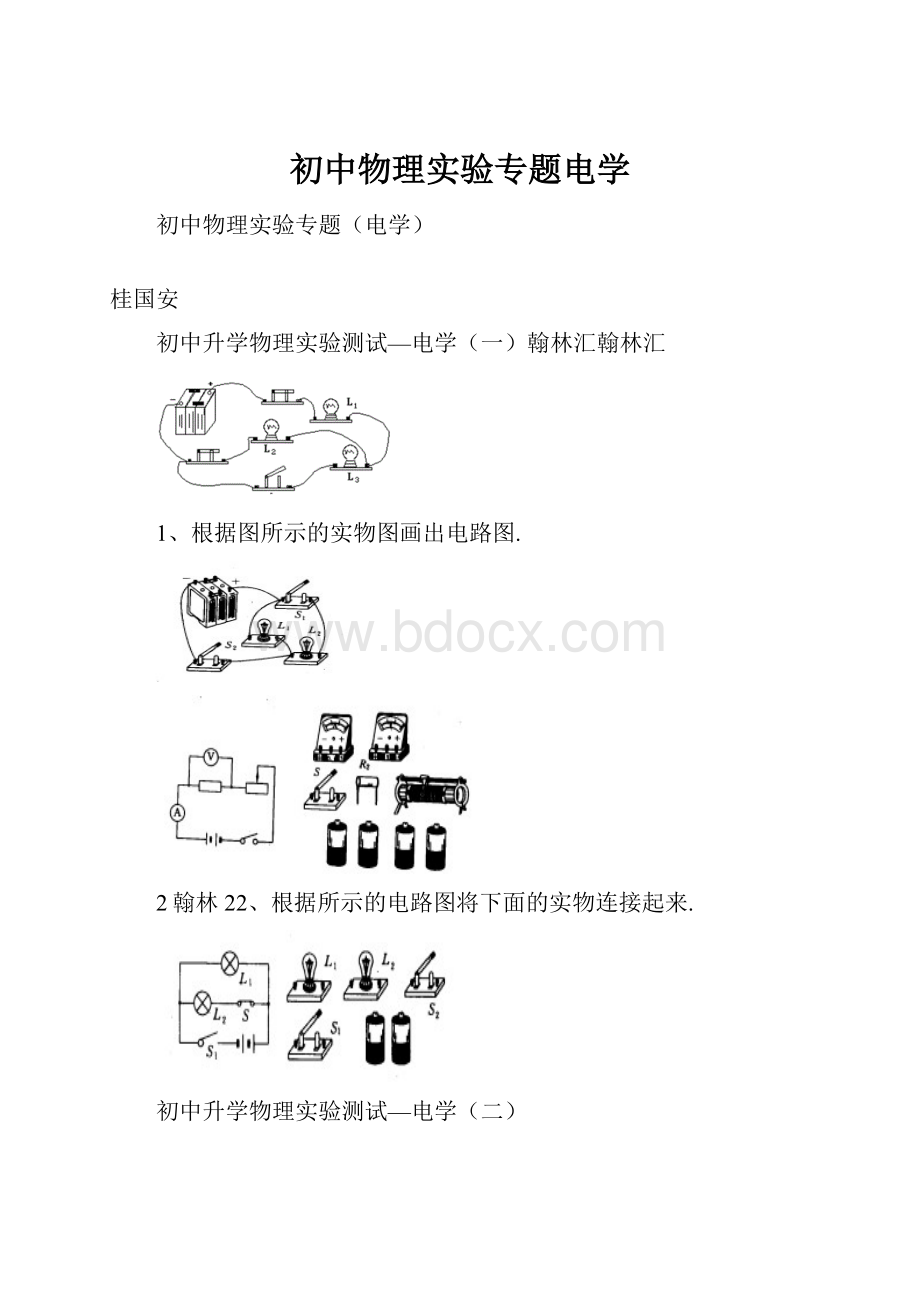 初中物理实验专题电学.docx