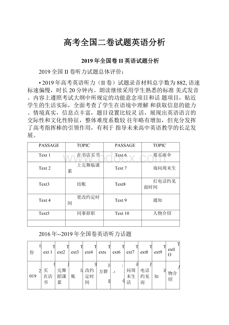 高考全国二卷试题英语分析.docx