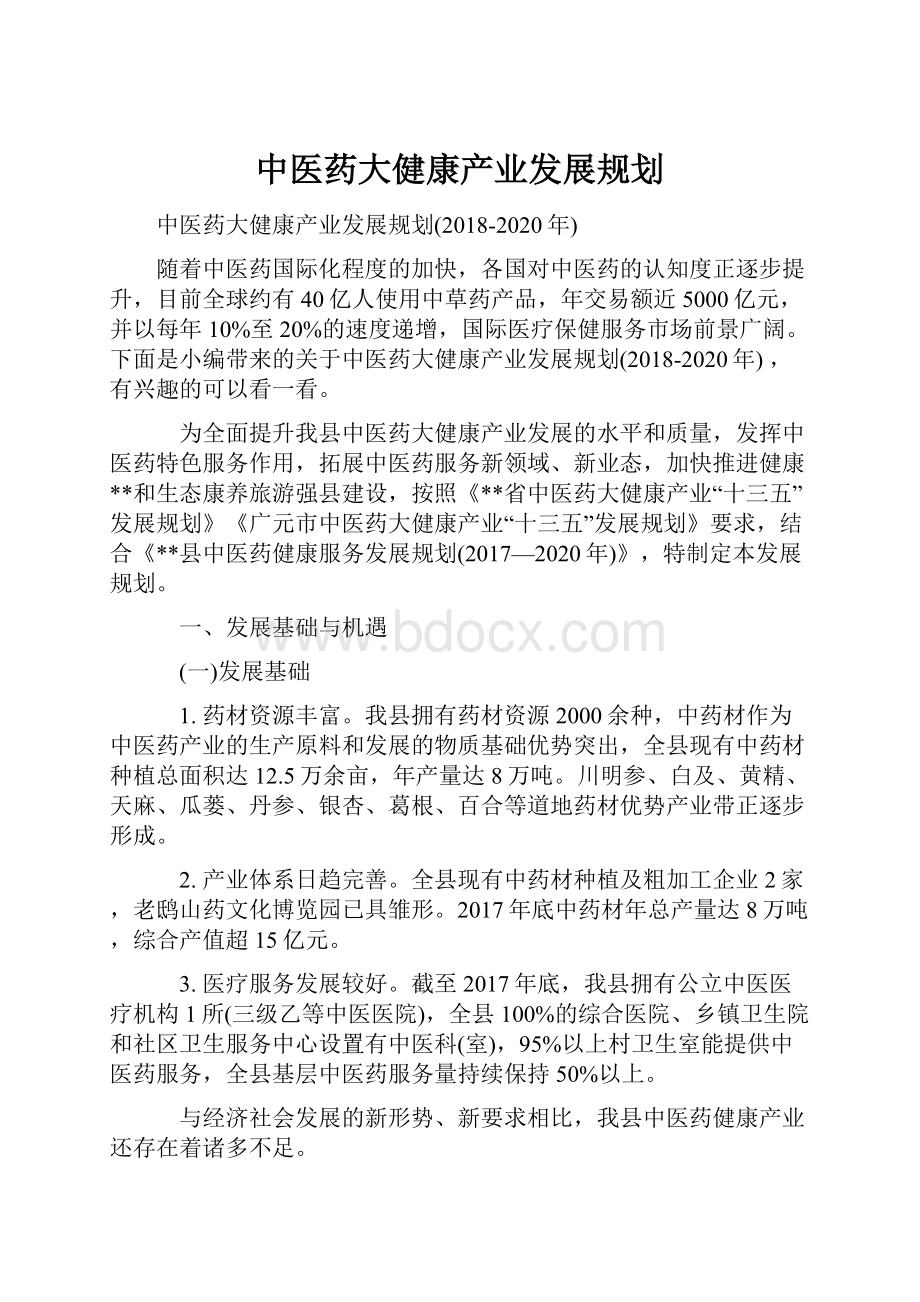 中医药大健康产业发展规划.docx