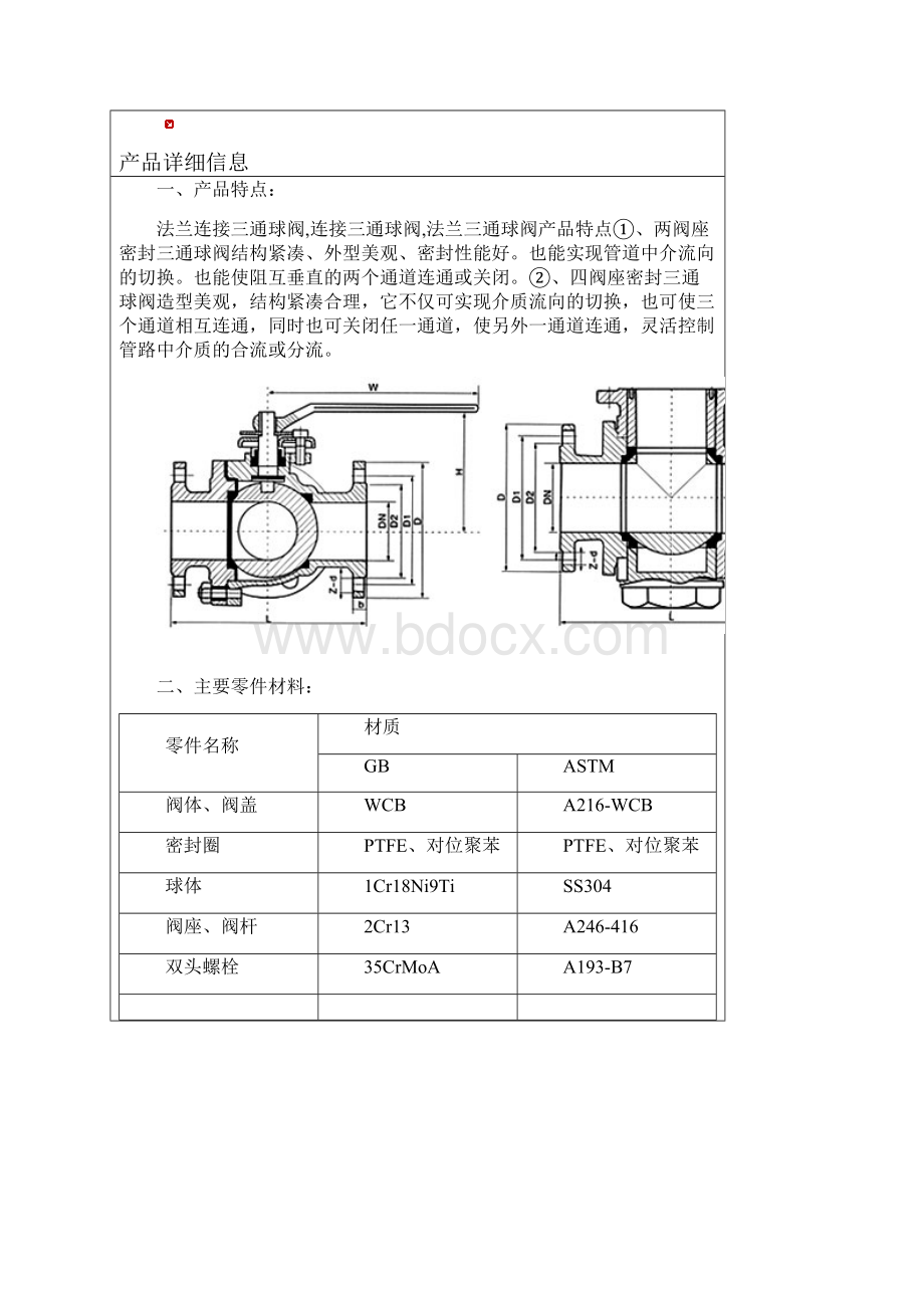 法兰连接三通球阀Q41F法兰连接三通球阀.docx_第2页