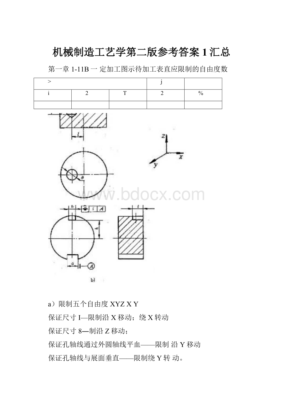 机械制造工艺学第二版参考答案1汇总.docx