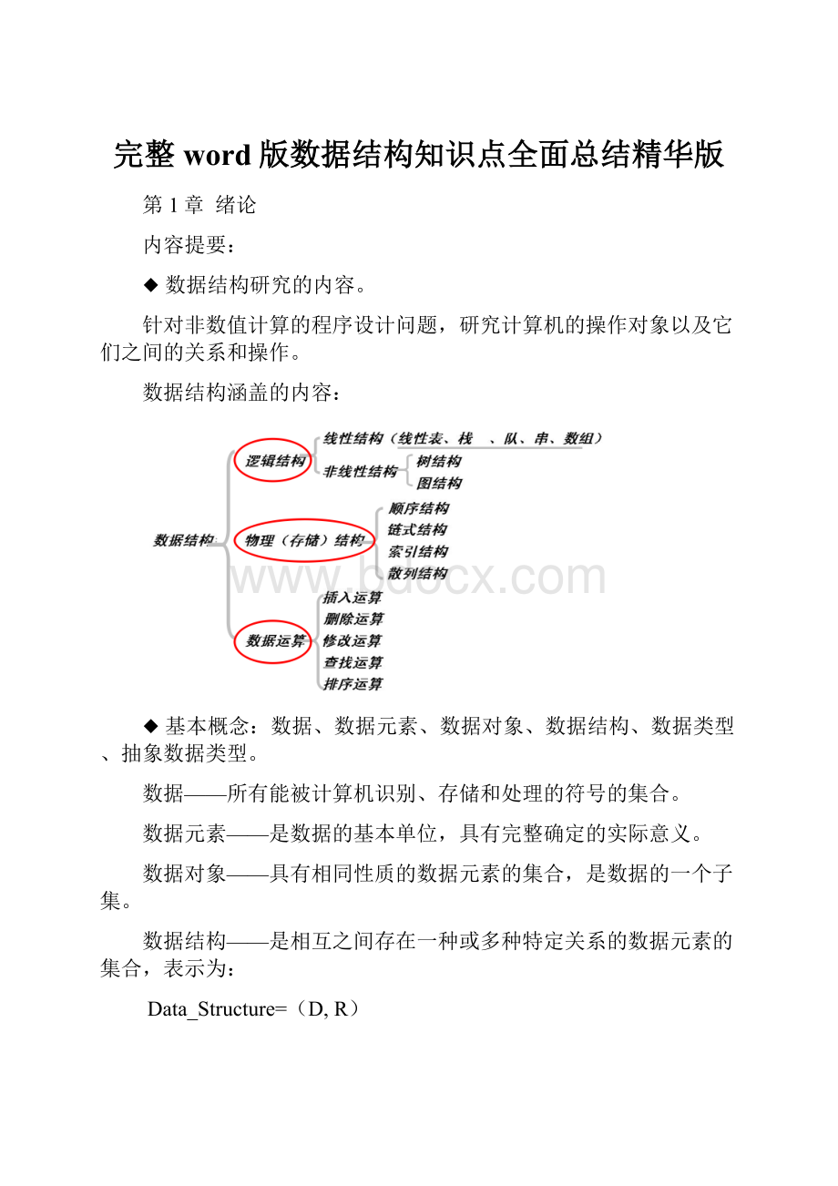 完整word版数据结构知识点全面总结精华版.docx_第1页