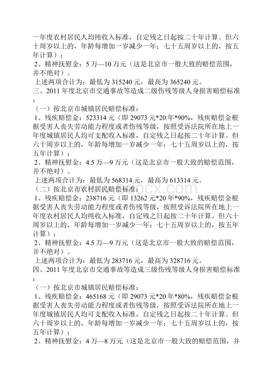 度北京市交通事故等造成死亡人身损害赔偿标准.docx_第2页