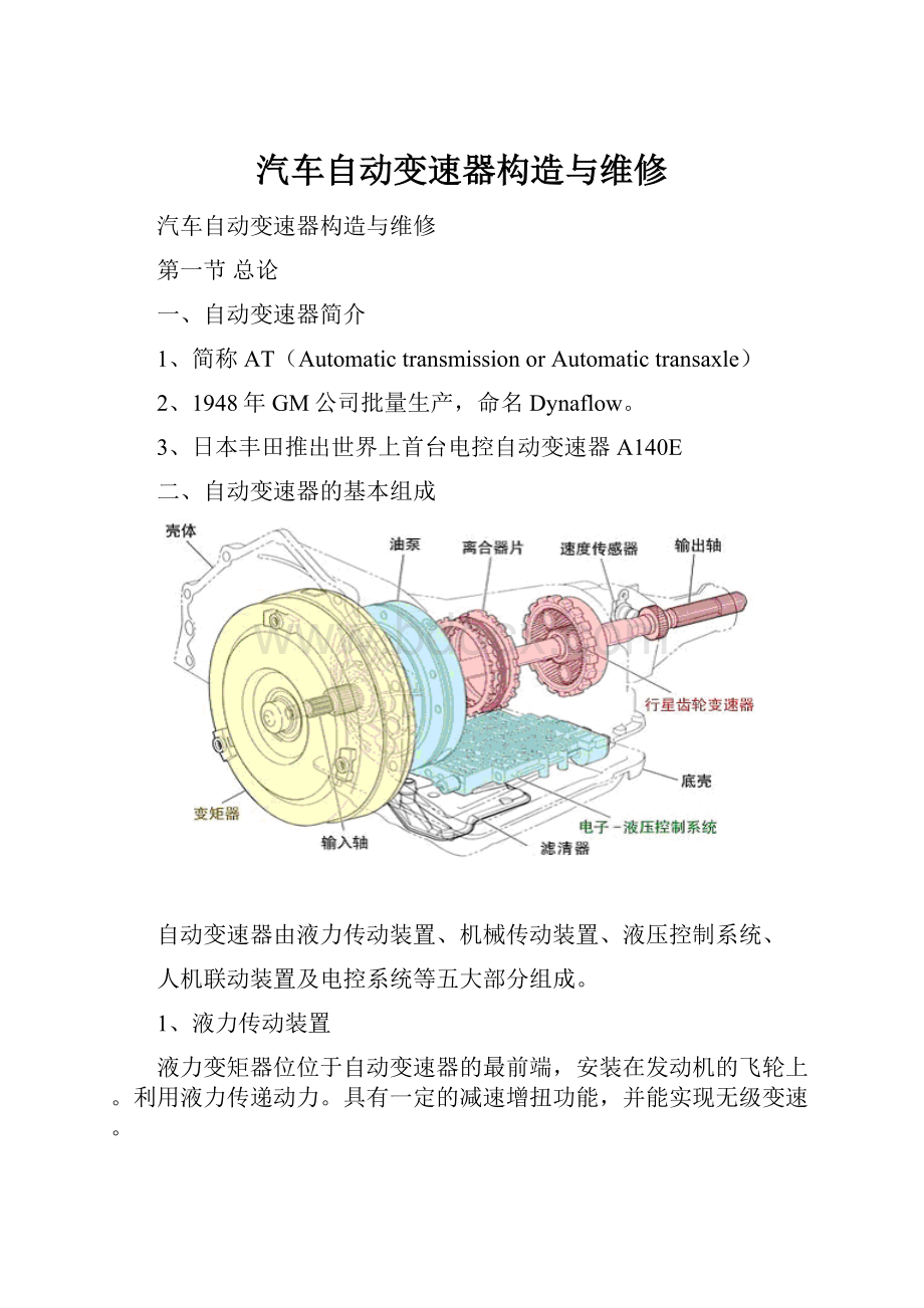 汽车自动变速器构造与维修.docx_第1页