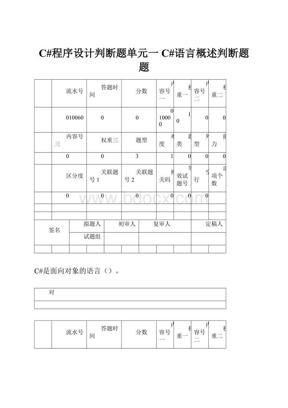 C#程序设计判断题单元一C#语言概述判断题题.docx