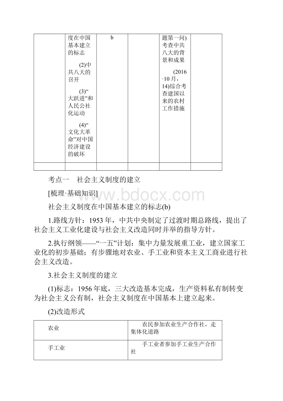 K12教育学习资料学习浙江专版版高考历史大一轮复习 专题九 中国社会主义建设道路.docx_第2页