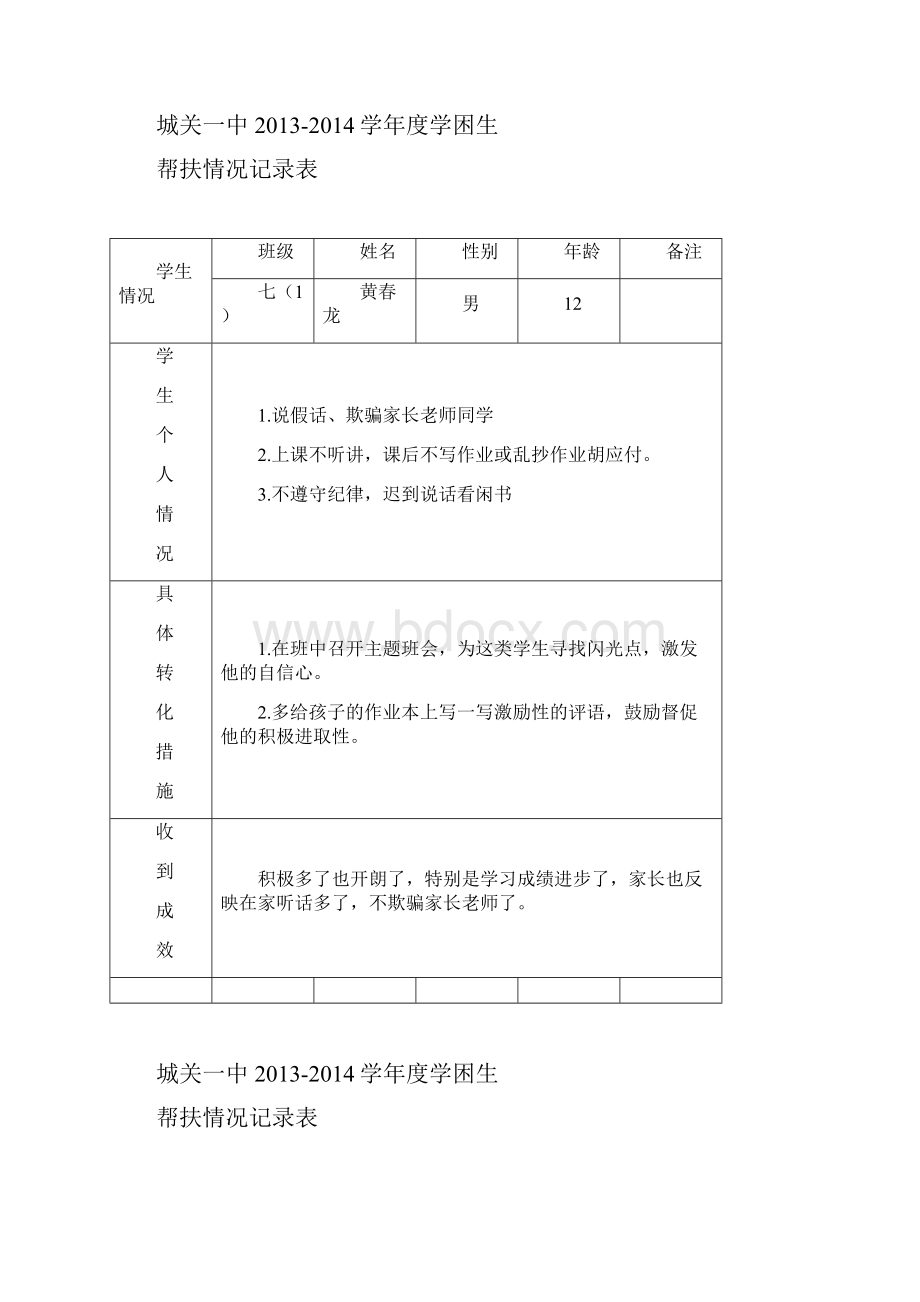 关于帮扶学困生系列档案.docx_第2页