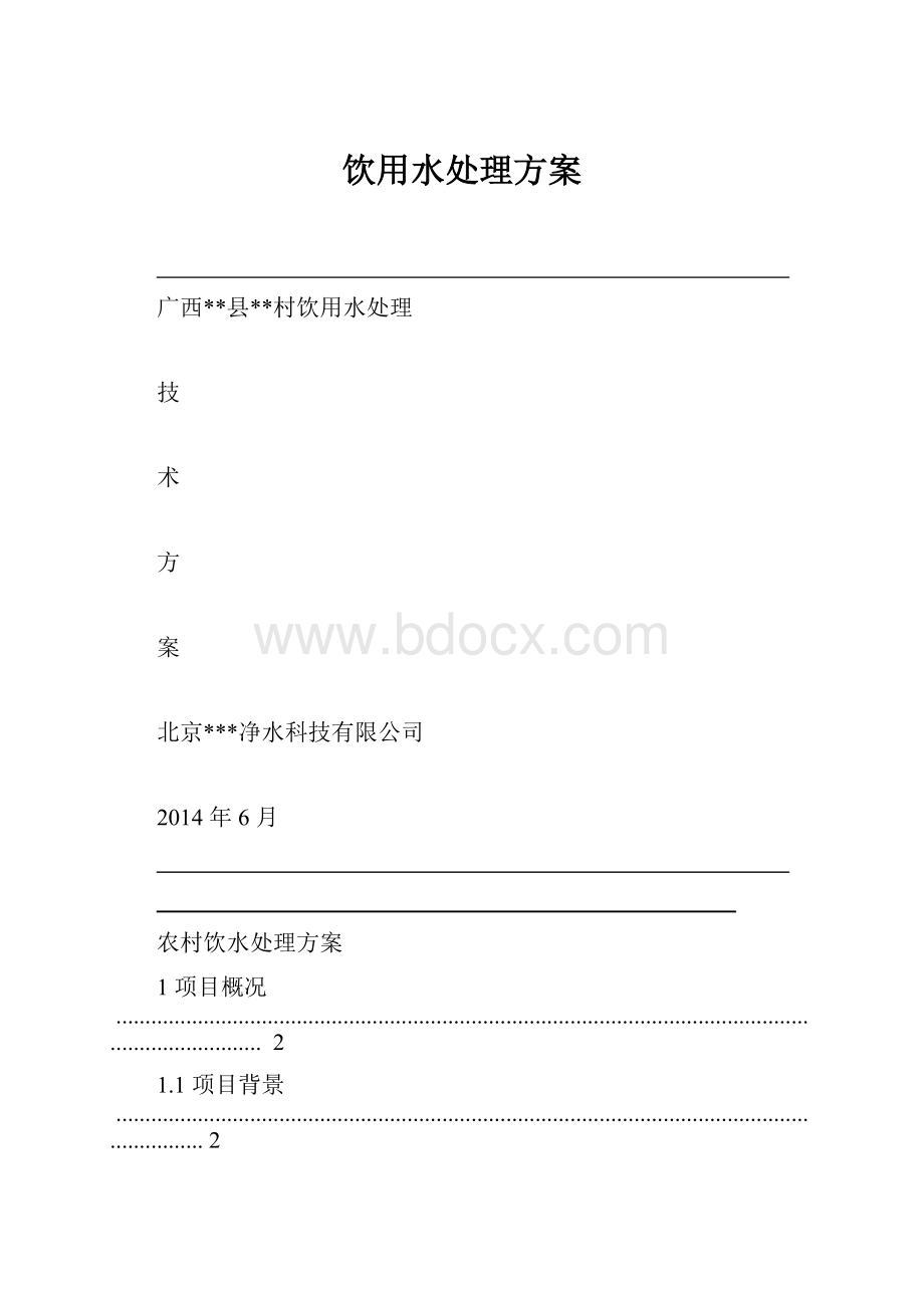 饮用水处理方案.docx