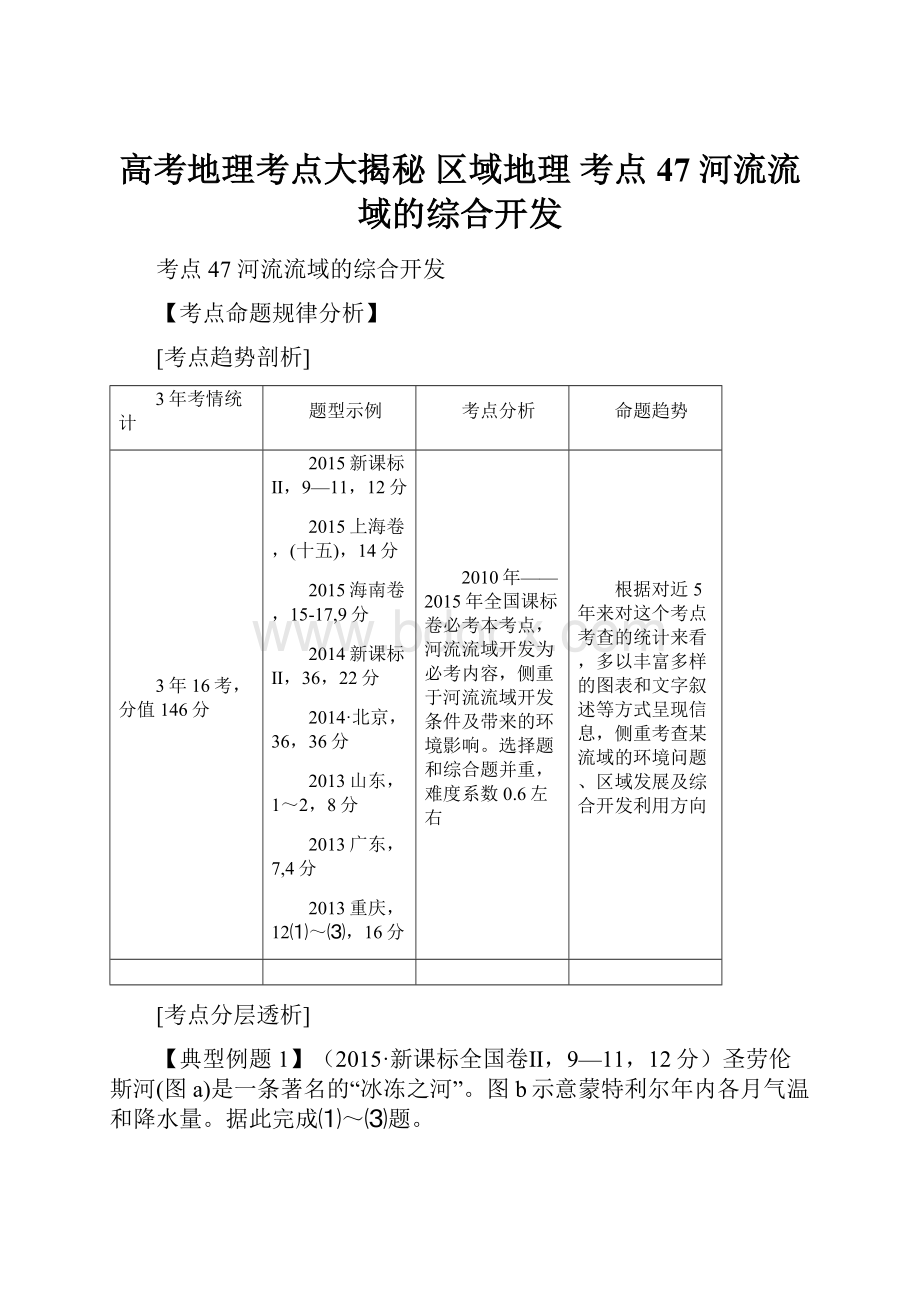 高考地理考点大揭秘 区域地理 考点47 河流流域的综合开发.docx_第1页