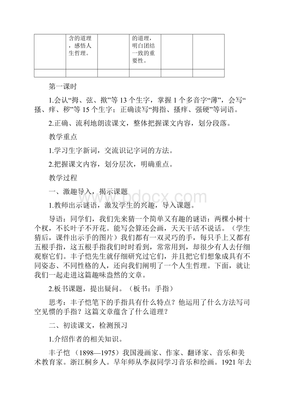 五下语文22 手指教案.docx_第2页