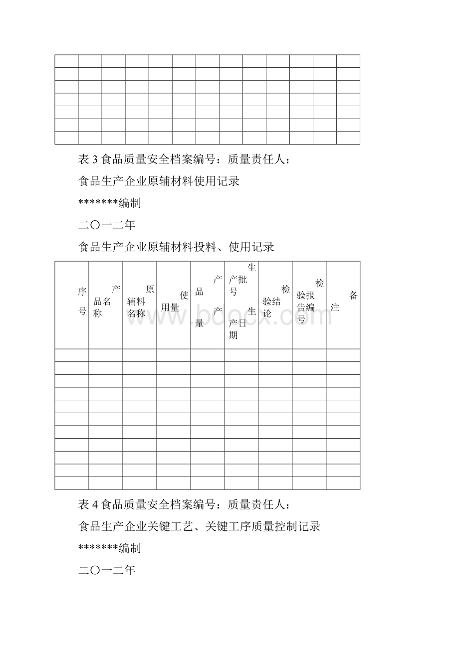 食品生产企业各种可追溯生产记录表格.docx_第3页