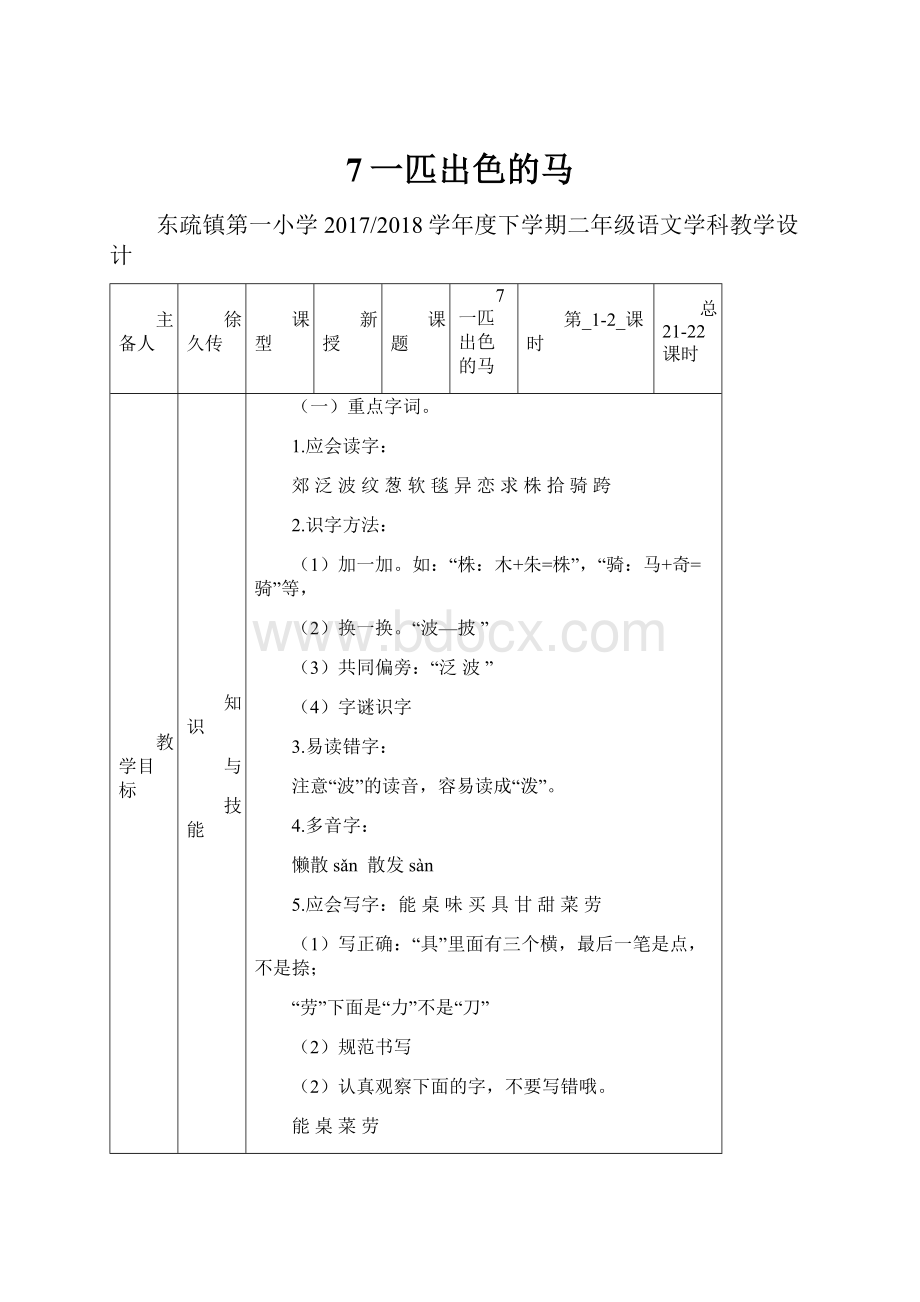 7一匹出色的马.docx_第1页