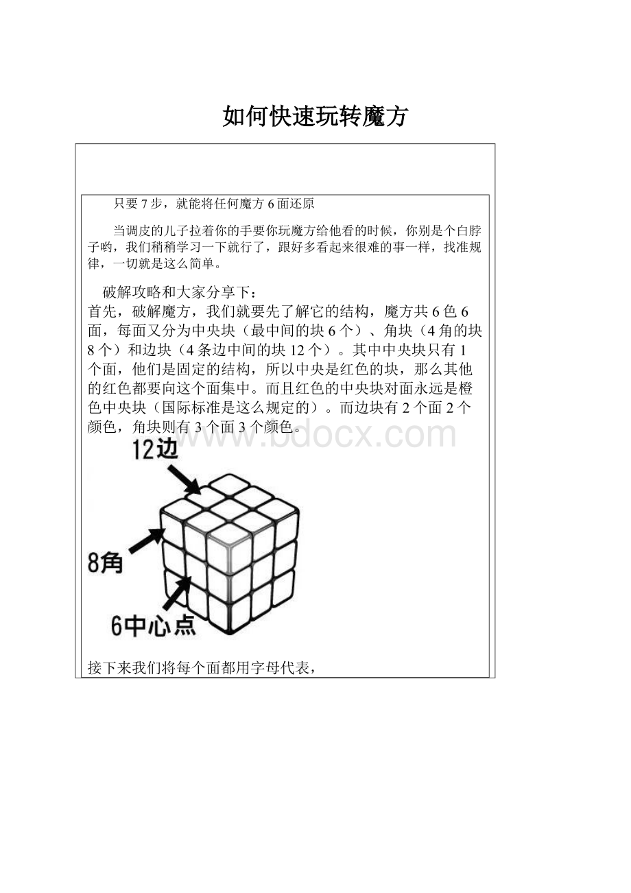 如何快速玩转魔方.docx