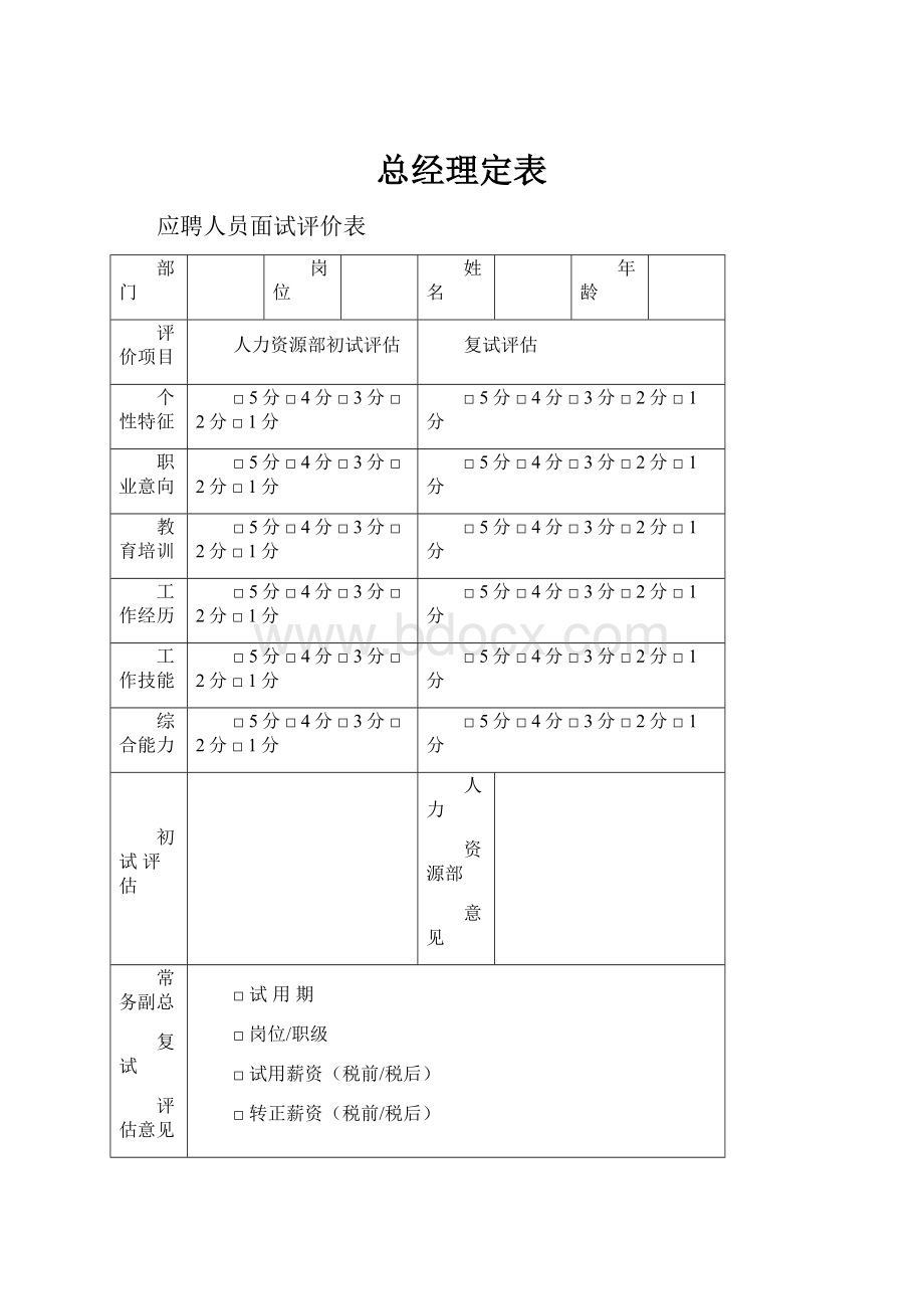 总经理定表.docx_第1页