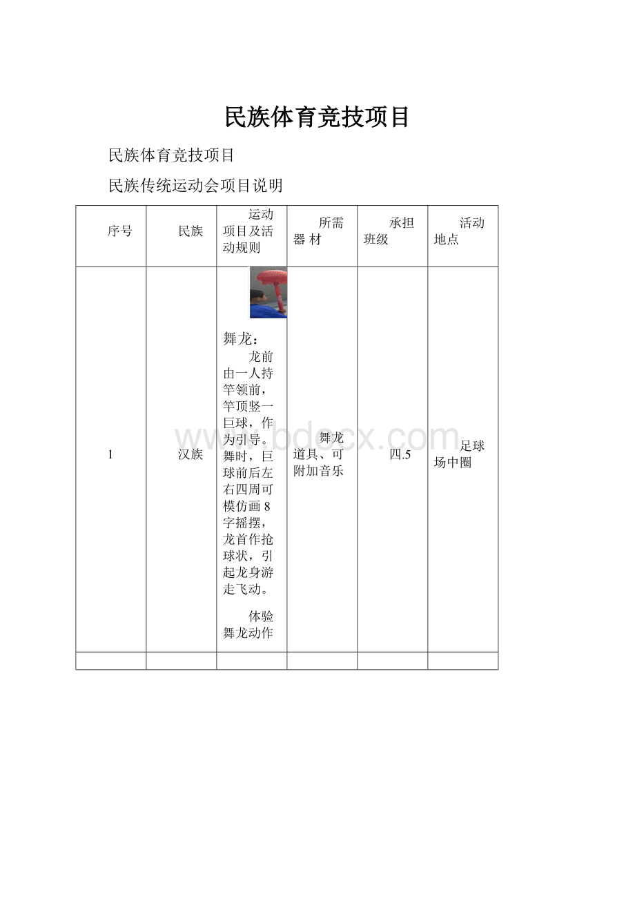 民族体育竞技项目.docx