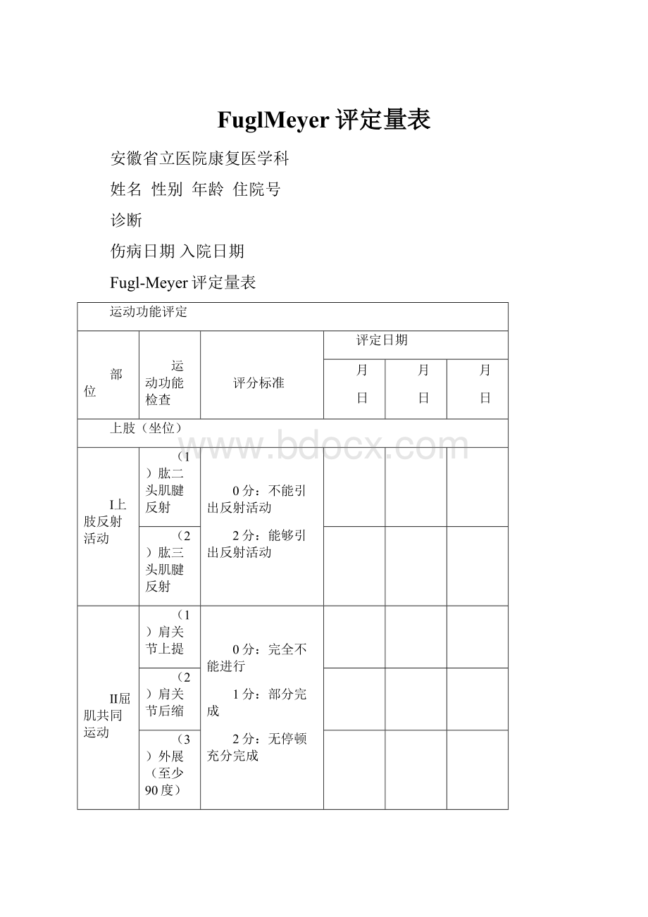 FuglMeyer评定量表.docx_第1页