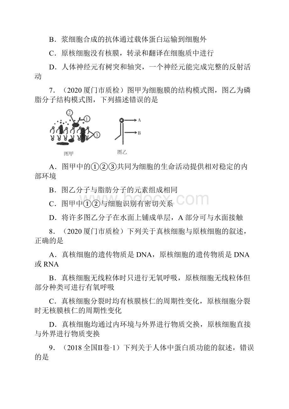 高考冲刺生物重难点细胞的组成与结构附答案解析.docx_第3页