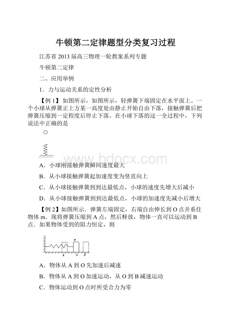 牛顿第二定律题型分类复习过程.docx