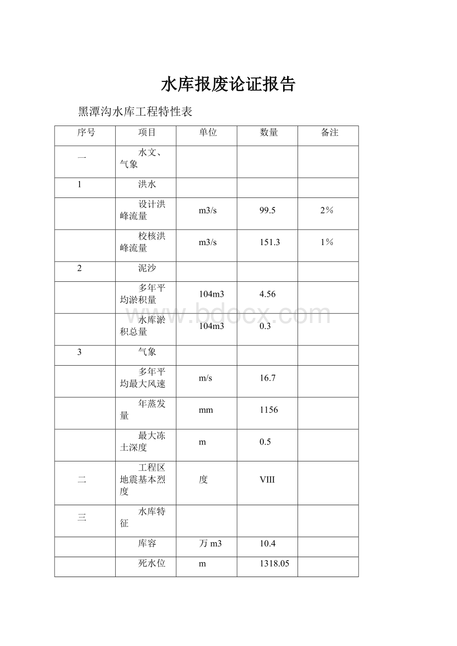 水库报废论证报告.docx