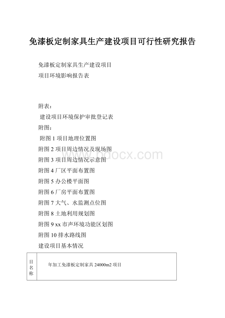 免漆板定制家具生产建设项目可行性研究报告.docx_第1页